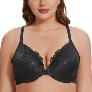MELENECA Women's Racerback Front Closure Full Coverage Underwire Bra, size 36G